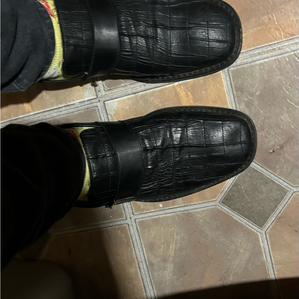 Vintage Alberto Guardian Black Textured Men's Loafers - Picture 8 of 10